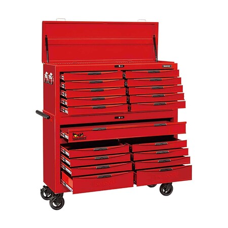 Teng Tools 8 Series Roller Cabinet & Top Box, 19 Drawer, Red, 53 in W TEN-O-TCW809N-KIT1